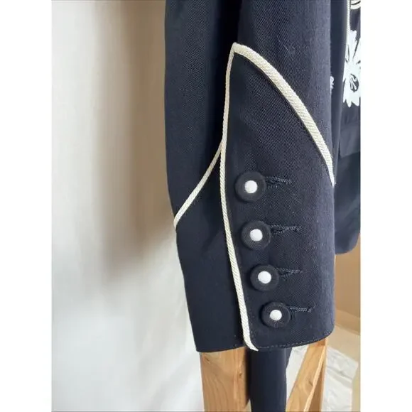 Vintage Y2K Karen Kane Black White Detail One Button Blazer #1299 Size 10 - Picture 4 of 6